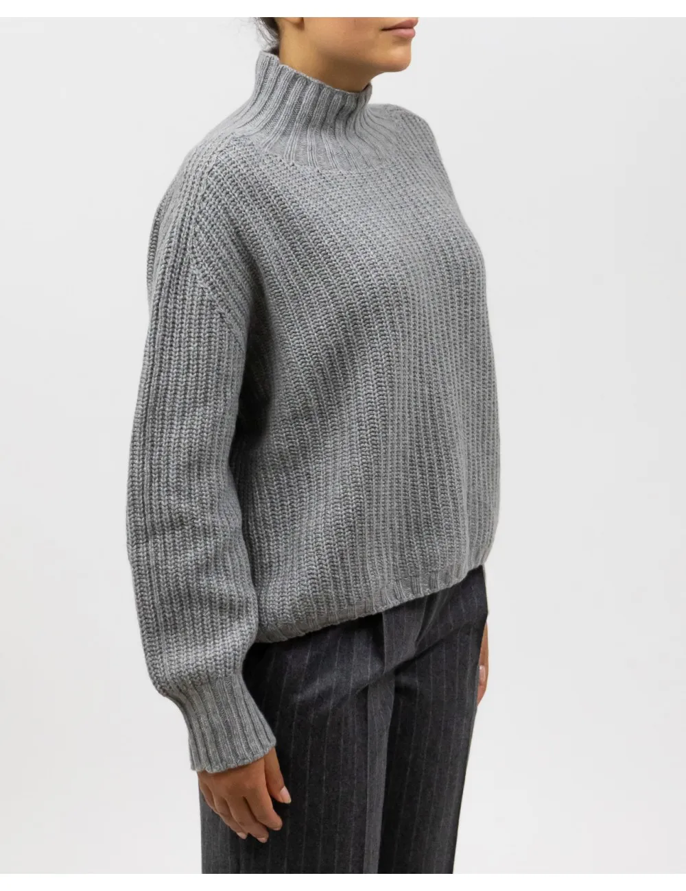 Aragona - Maglia Dolcevita Cratere Cashmere Perla Donna