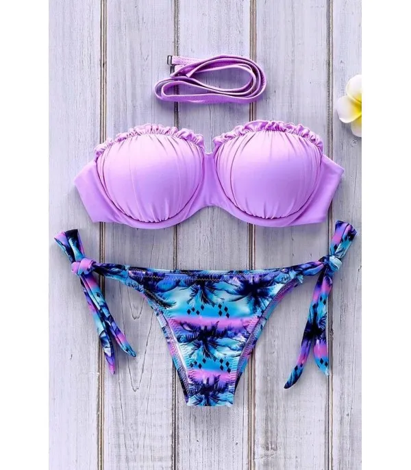 Bikini Palme top viola - Dream Shop