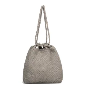 Borsa intrecciata pelle tortora