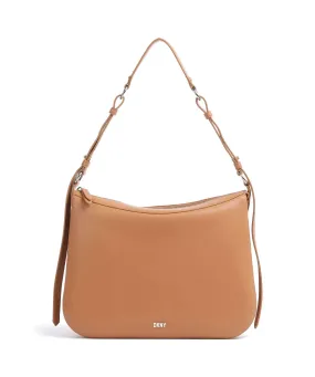  DKNY Milano Gramercy Borsa hobo pelle di vacchetta finemente grana marrone  