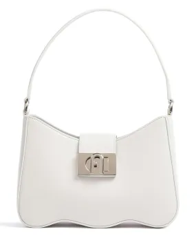  Furla 1927 S Borsa a spalla pelle a grana fine avorio  