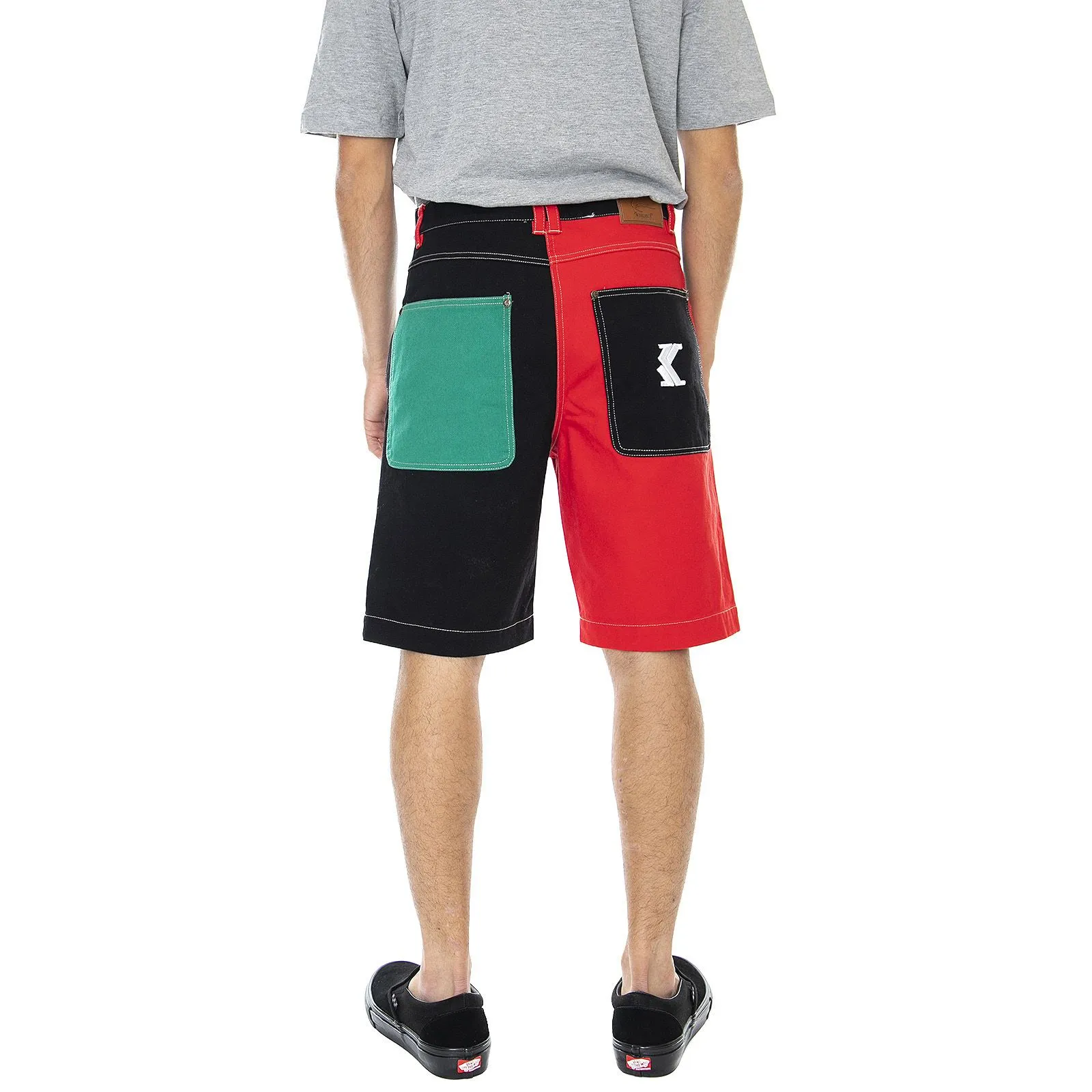 Karl Kani Mens Og Block Shorts - Red / Black - Bermuda Uomo Rossi / Neri    