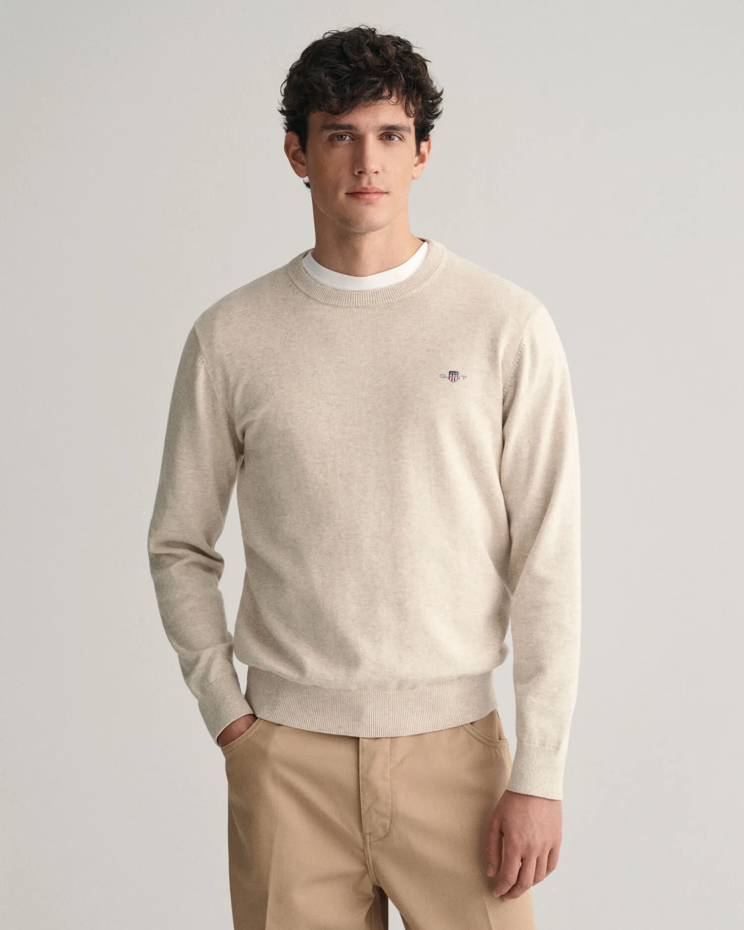 Maglia girocollo in cotone classico    