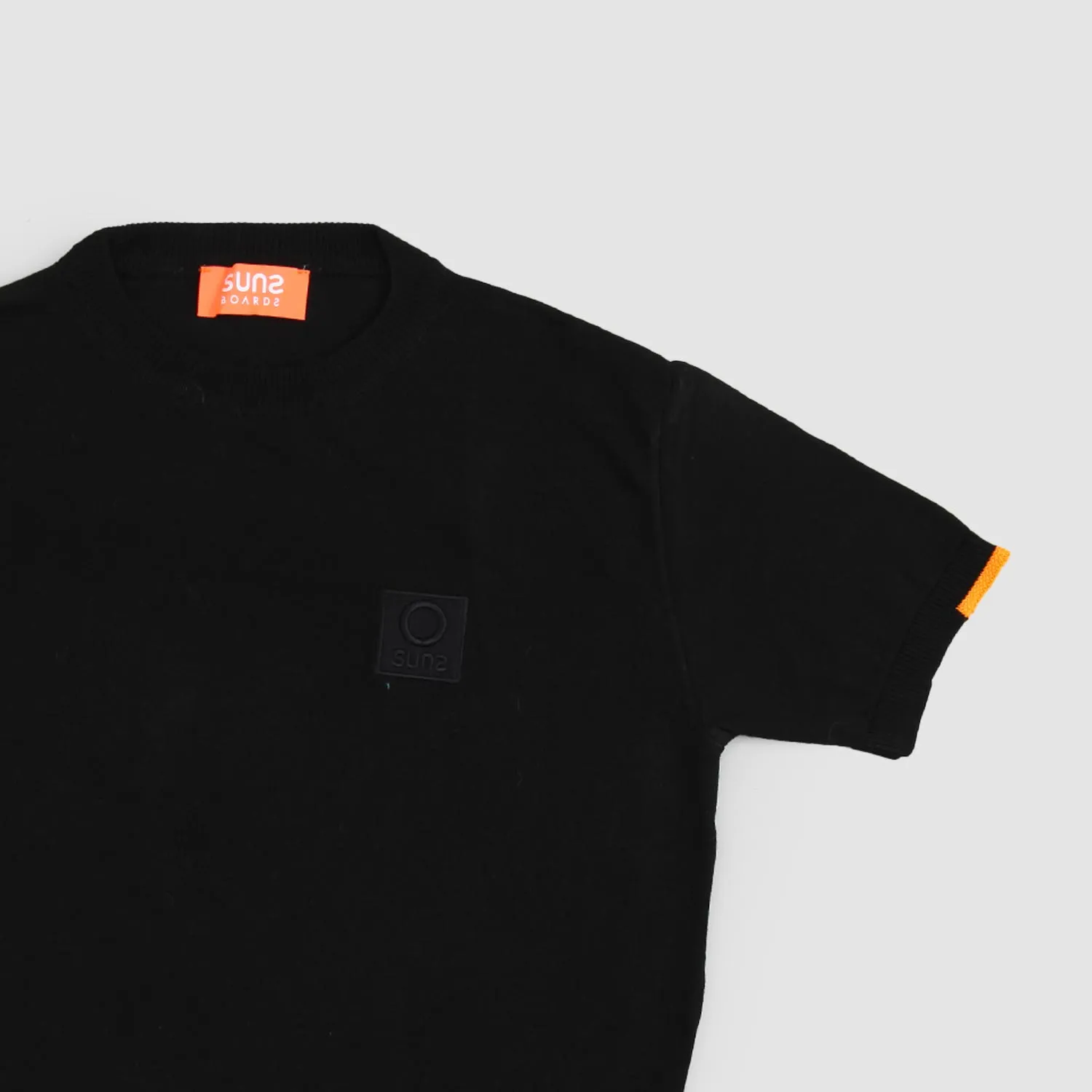 Maglia Nera Patch Logo Ragazzo