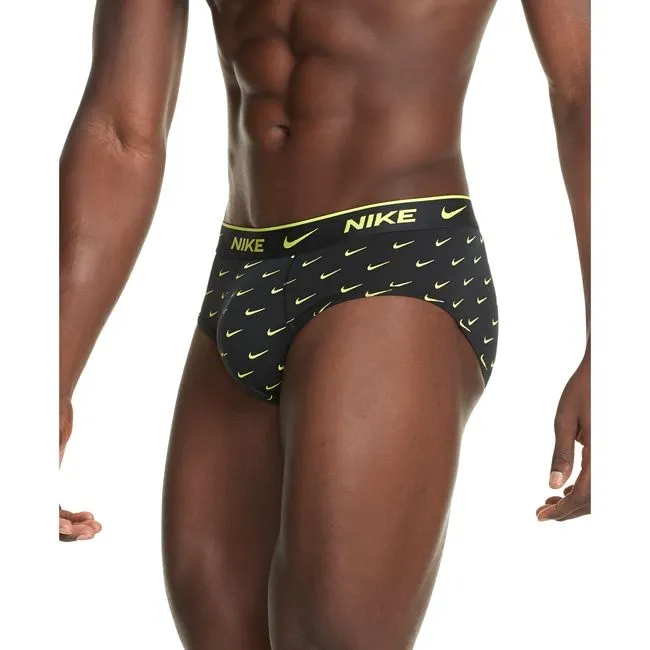 Nike Underwear EveryDay Slip Sgambato 3Pack Uomo Nero Grigio Lime