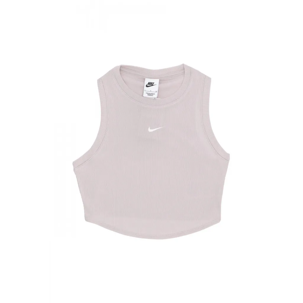 top donna w sportswear essential rib crop tank PLATINUM VIOLET/SAIL